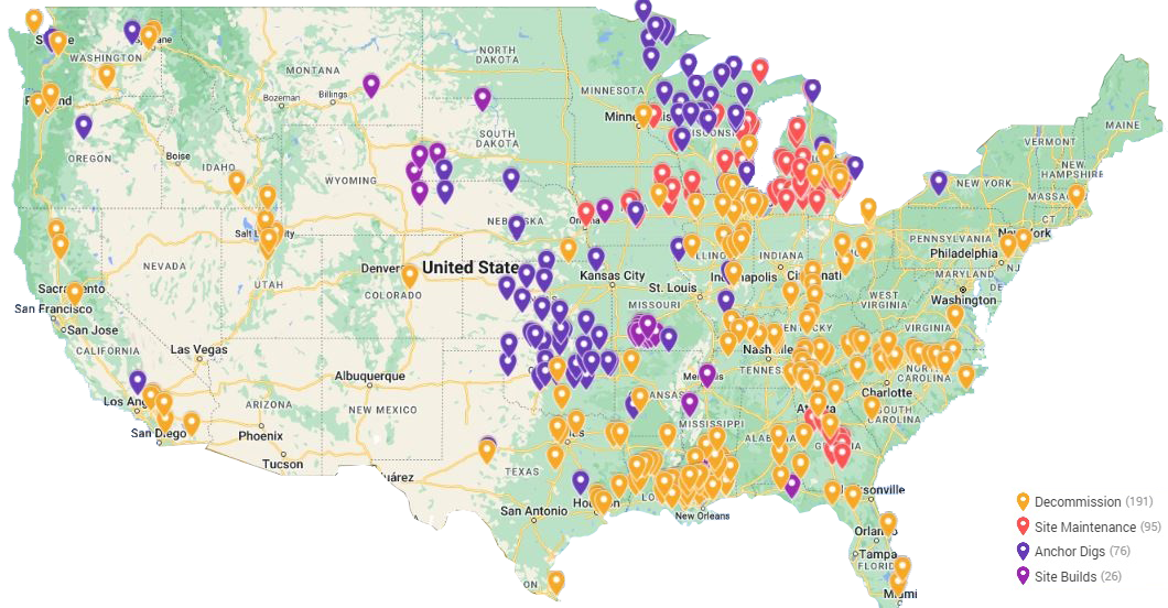 Completed Civil Construction Projects Map